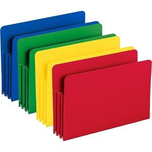 Lot of 12 Smead 3 1/2" Exp Colored File Pocket Straight Tab Legal Size Colors
